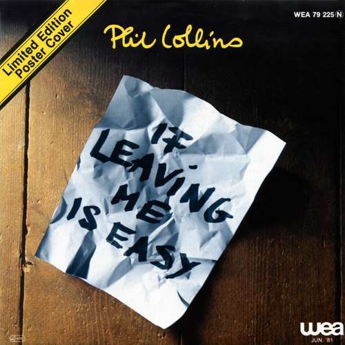 Cover Phil Collins - If Leaving Me Is Easy (7, Single, Ltd, Pos) Schallplatten Ankauf