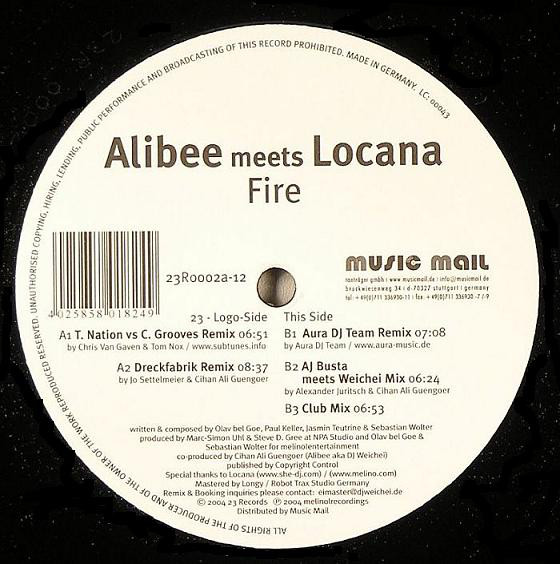 Cover Alibee meets Locana - Fire (12) Schallplatten Ankauf