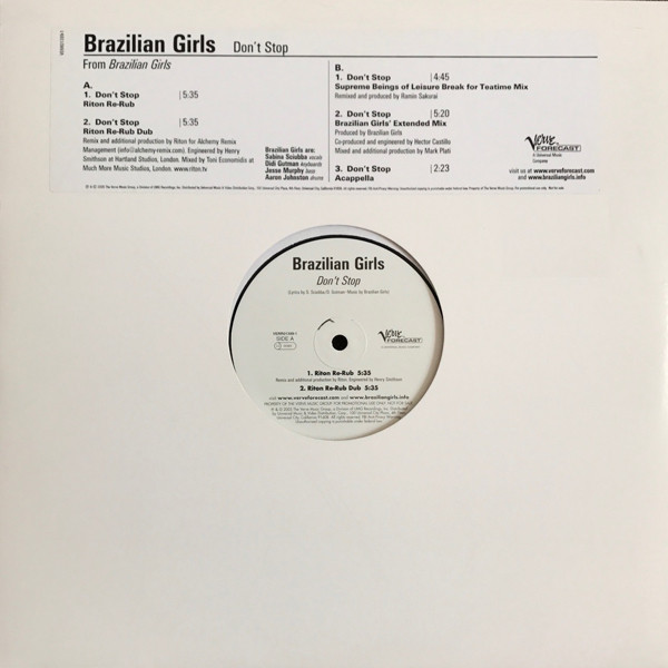 Cover Brazilian Girls - Don't Stop (12, Promo) Schallplatten Ankauf