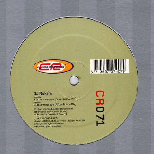 Cover DJ Nukem - Your Message (12) Schallplatten Ankauf