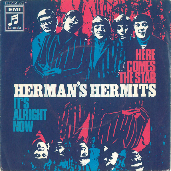 Cover Herman's Hermits - Here Comes The Star / It's Alright Now (7, Single) Schallplatten Ankauf