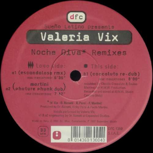 Cover Sueño Latino Presents Valeria Vix - Noche Diva (Remixes) (12) Schallplatten Ankauf