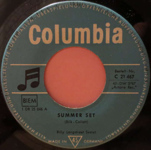 Cover Billy Longstreet Sextet - Summer Set / Summertime (7, Single) Schallplatten Ankauf