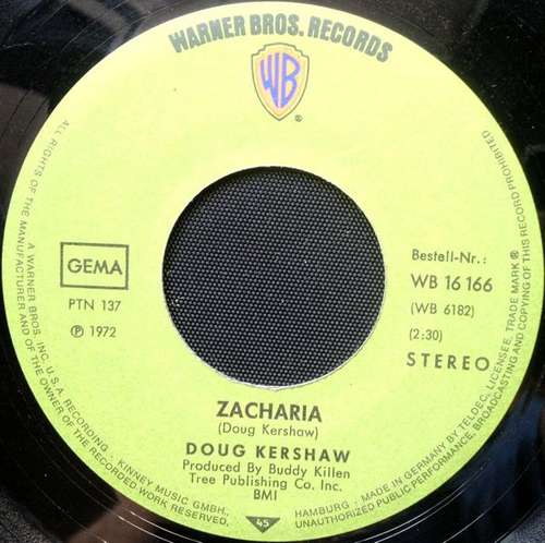 Bild Doug Kershaw - Zacharia (7, Single) Schallplatten Ankauf