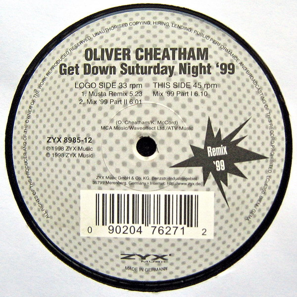 Bild Oliver Cheatham - Get Down Saturday Night '99 (12) Schallplatten Ankauf