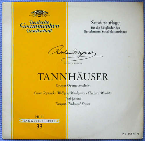 Cover Richard Wagner - Tannhäuser (LP) Schallplatten Ankauf