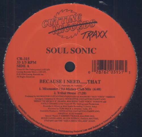 Cover Soul Sonic (2) - Because I Need...... That (12) Schallplatten Ankauf