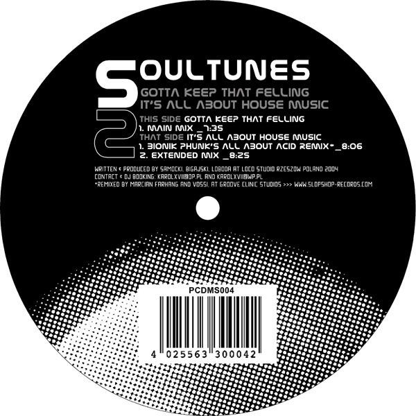 Cover Soultunes - Gotta Keep That Feeling / It's All About House Music (12) Schallplatten Ankauf