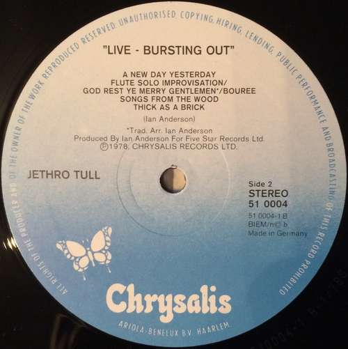 Cover Jethro Tull - Live - Bursting Out (2xLP, Album) Schallplatten Ankauf