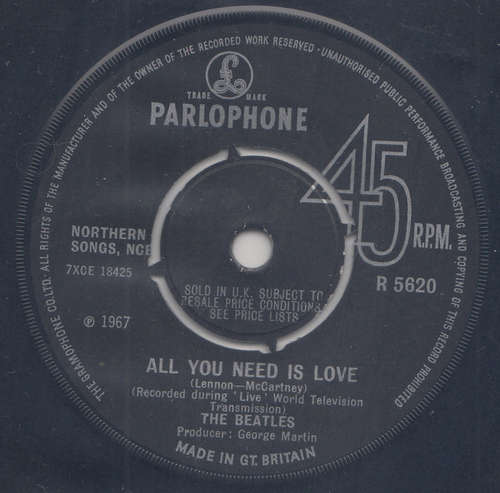 Cover The Beatles - All You Need Is Love (7, Single, Pus) Schallplatten Ankauf