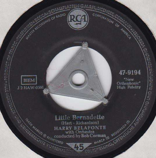 Cover Harry Belafonte - Little Bernadette (7, Single) Schallplatten Ankauf