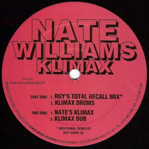 Cover Nate Williams - Klimax (12) Schallplatten Ankauf
