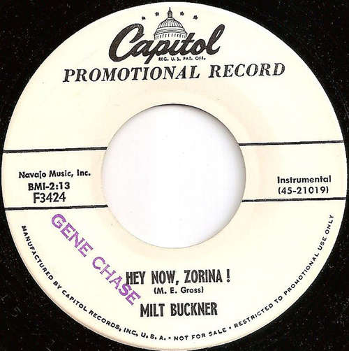 Cover Milt Buckner - Hey Now, Zorina! / The Late Late Show (7, Promo) Schallplatten Ankauf