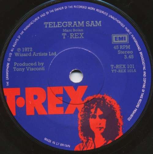 Cover T•Rex* - Telegram Sam (7, Maxi, Sol) Schallplatten Ankauf
