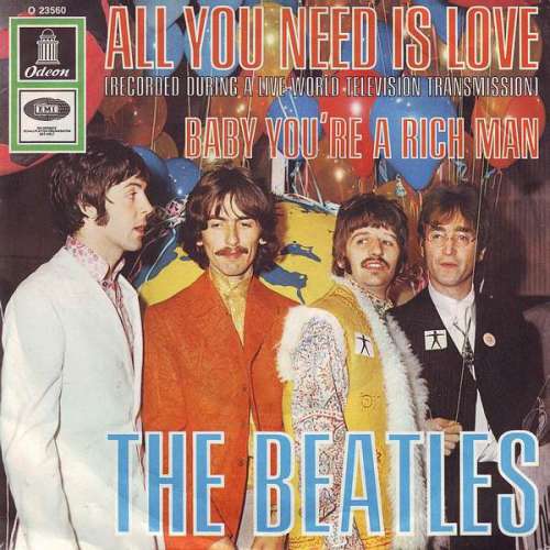 Cover Beatles, The - All You Need Is Love / Baby You're A Rich Man (7, Single, Med) Schallplatten Ankauf