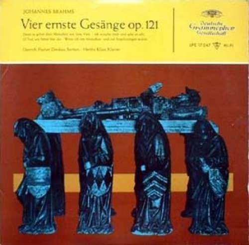 Cover Johannes Brahms, Dietrich Fischer-Dieskau & Hertha Klust - Vier Ernste Gesänge Op.121 (10, Mono) Schallplatten Ankauf