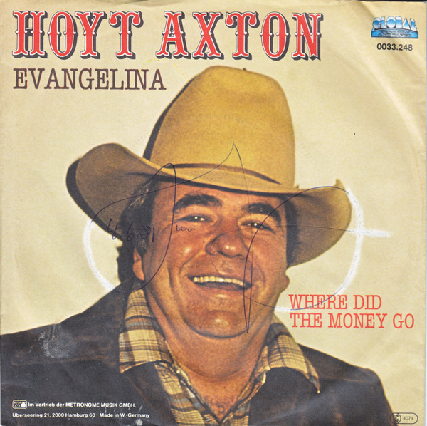 Cover Hoyt Axton - Evangelina (7, Single) Schallplatten Ankauf