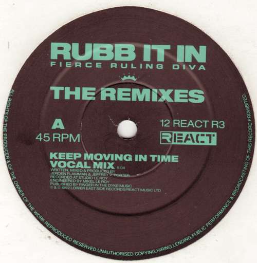 Cover Fierce Ruling Diva - Rubb It In (Remixes) (12) Schallplatten Ankauf