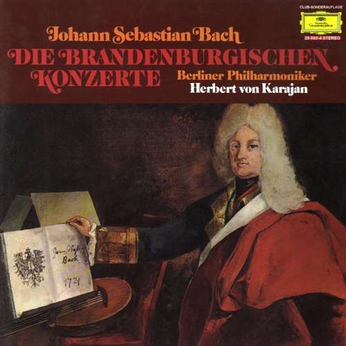 Cover Johann Sebastian Bach, Berliner Philharmoniker, Herbert Von Karajan - Die Brandenburgischen Konzerte (2xLP, Album, RE, Gat) Schallplatten Ankauf