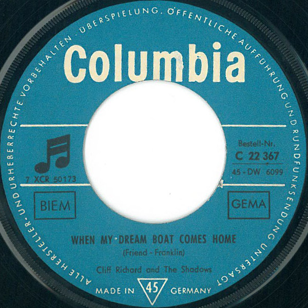 Cover Cliff Richard And The Shadows* - When My Dream Boat Comes Home / I'm Walking (7, Single) Schallplatten Ankauf