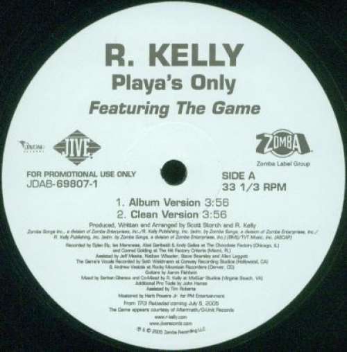 Cover R. Kelly - Playa's Only (12, Promo) Schallplatten Ankauf