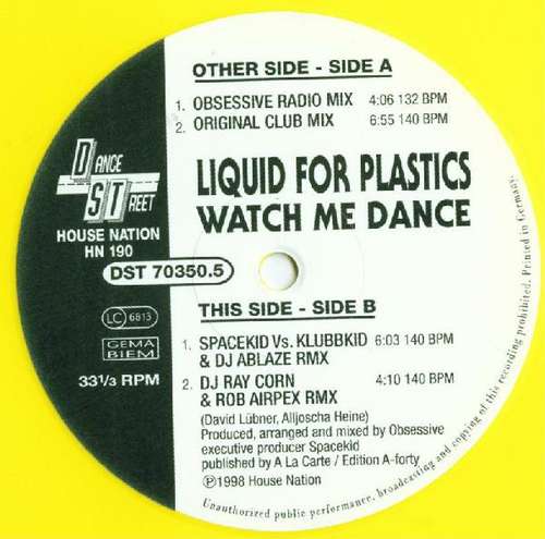 Cover Liquid For Plastics - Watch Me Dance (12, Yel) Schallplatten Ankauf