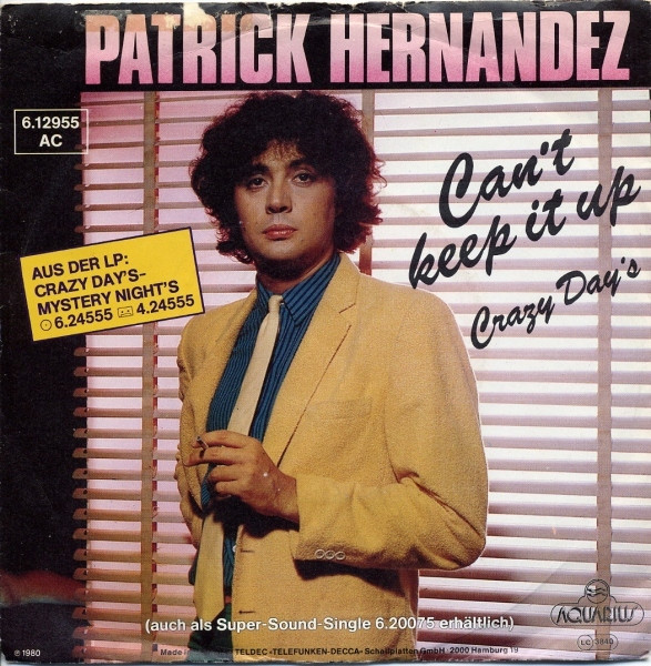 Cover Patrick Hernandez - Can't Keep It Up (7, Single) Schallplatten Ankauf