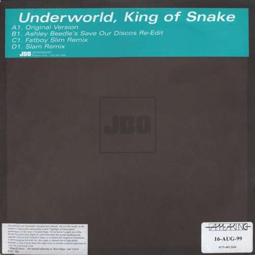 Cover Underworld - King Of Snake (2x12, Single, Promo) Schallplatten Ankauf