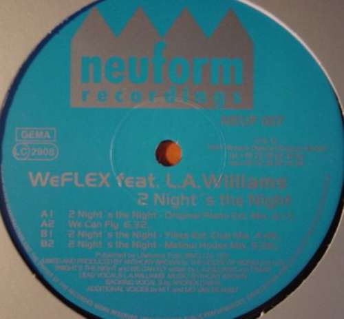 Cover WeFlex Feat. L.A. Williams - 2 Night's The Night (12) Schallplatten Ankauf