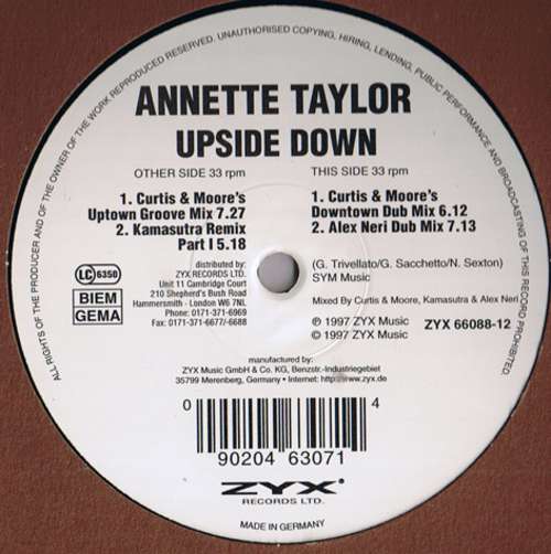 Cover Annette Taylor - Upside Down (12) Schallplatten Ankauf