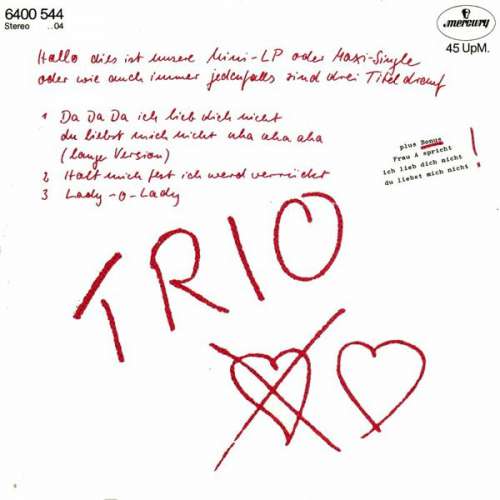 Cover Trio - Da Da Da Ich Lieb Dich Nicht Du Liebst Mich Nicht Aha Aha Aha (12, Maxi) Schallplatten Ankauf
