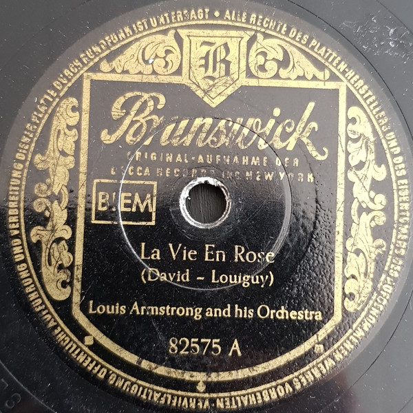 Cover Louis Armstrong And His Orchestra, Bing Crosby Und Louis Armstrong - La Vie En Rose / Gone Fishin' (Shellac, 10) Schallplatten Ankauf