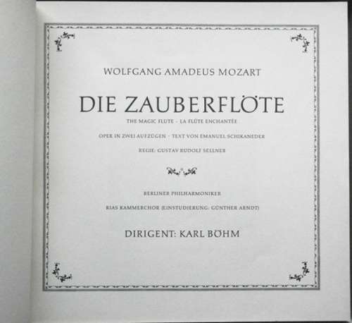 Cover Wolfgang Amadeus Mozart / Evelyn Lear • Lisa Otto • Roberta Peters, Franz Crass • Dietrich Fischer-Dieskau, Hans Hotter • Fritz Wunderlich, Berliner Philharmoniker, Karl Böhm - Die Zauberflöte = The Magic Flute = La Flute Enchantée (3xLP + Box) Schallplatten Ankauf