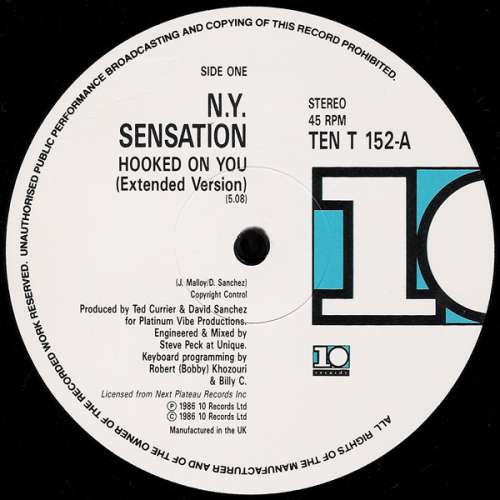 Cover N.Y. Sensation* - Hooked On You (12) Schallplatten Ankauf