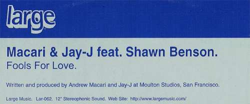 Cover Macari & Jay-J* Feat. Shawn Benson - Fools For Love (12) Schallplatten Ankauf
