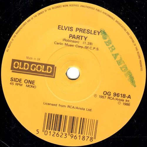 Cover Elvis Presley - Party (7, Single, Mono, RE) Schallplatten Ankauf