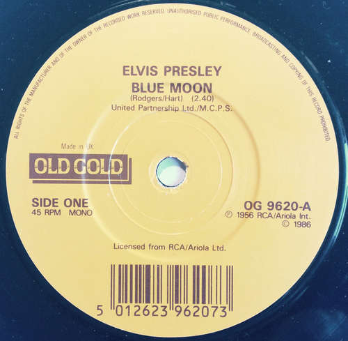 Cover Elvis Presley - Blue Moon / I Don't Care If The Sun Don't Shine (7, Single, RE) Schallplatten Ankauf
