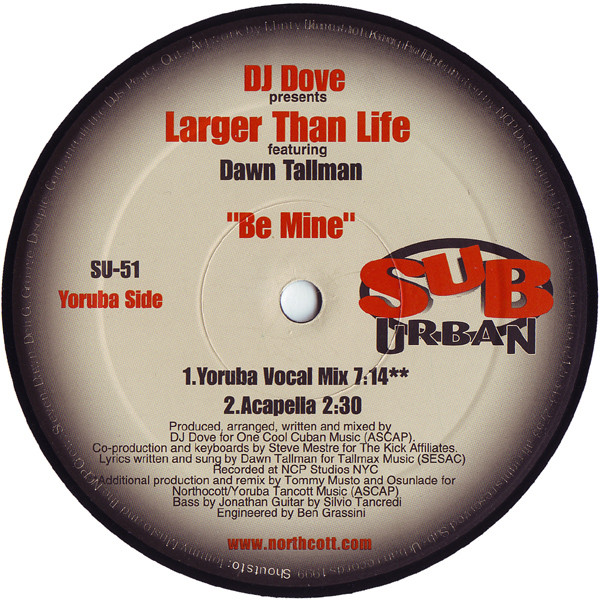 Cover DJ Dove Presents Larger Than Life Featuring Dawn Tallman - Be Mine (12) Schallplatten Ankauf