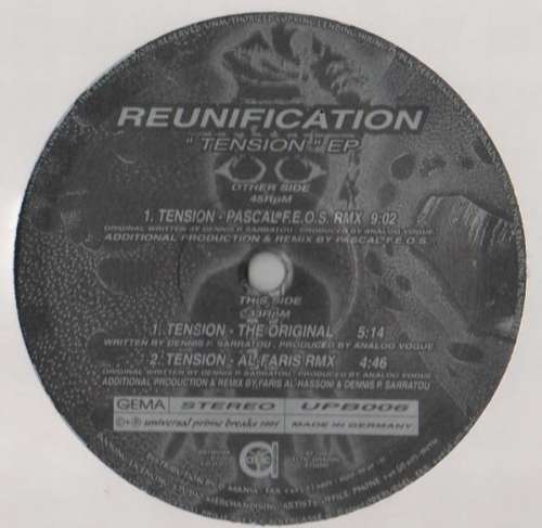 Cover Reunification - Tension EP (12, EP) Schallplatten Ankauf