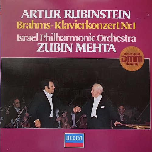 Cover Artur Rubinstein*, Brahms* • Israel Philharmonic Orchestra, Zubin Mehta - Klavierkonzert Nr.1 (LP, Album) Schallplatten Ankauf