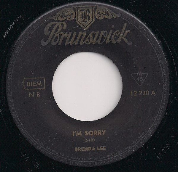Cover Brenda Lee - I'm Sorry  (7, Single) Schallplatten Ankauf