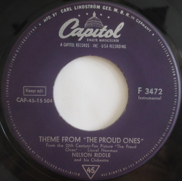 Cover Nelson Riddle And His Orchestra - Theme From The Proud Ones (7, Single, Mono) Schallplatten Ankauf