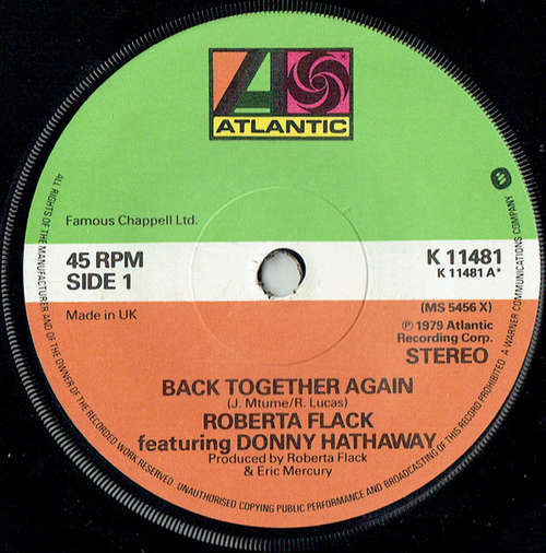 Cover Roberta Flack Featuring Donny Hathaway - Back Together Again (7) Schallplatten Ankauf