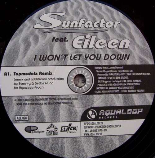 Cover Sunfactor Feat. Eileen - I Won't Let You Down (12) Schallplatten Ankauf