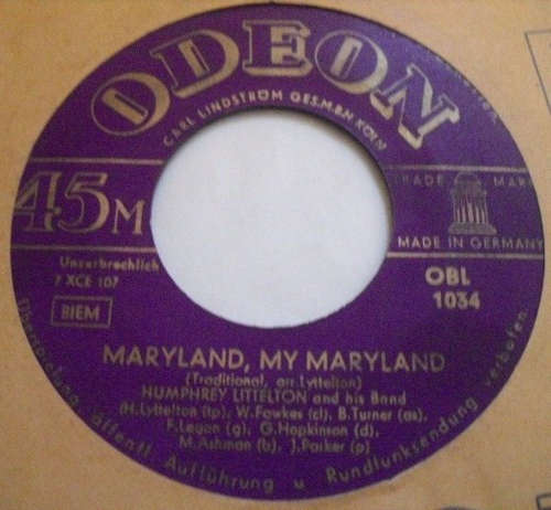 Cover Humphrey Lyttelton And His Band - Maryland, My Maryland / Blue For Waterloo (7, Single) Schallplatten Ankauf