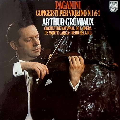 Cover Arthur Grumiaux - Niccolò Paganini - Piero Bellugi - Orchestre National De L'Opéra De Monte-Carlo - Concerti Per Violino Nr.1 & 4 (LP, Album, Clu) Schallplatten Ankauf
