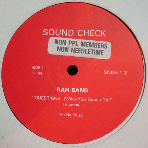 Cover RAH Band - Questions (What You Gonna Do) (12, Promo) Schallplatten Ankauf