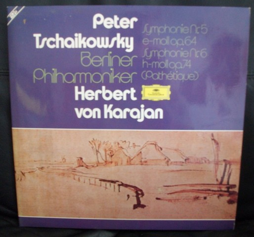 Cover Peter Tschaikowsky*, Berliner Philharmoniker, Herbert von Karajan - Symphonie Nr.5 E-moll Op.64 /Symphonie Nr.6 H-moll Op.74 (Pathétique) (2xLP, Comp, Gat) Schallplatten Ankauf