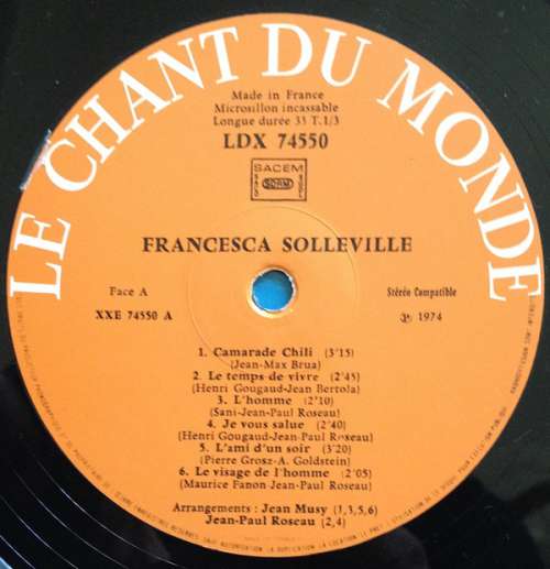 Cover Francesca Solleville - Le Visage De L'Homme (LP, Album, Gat) Schallplatten Ankauf