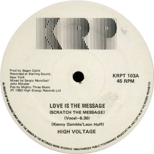 Cover High Voltage* - Love Is The Message (Scratch The Message) (12) Schallplatten Ankauf